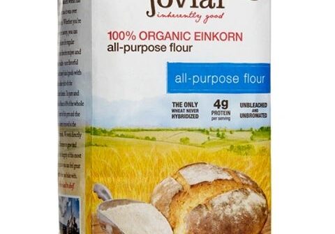 Bag of organic einkorn all-purpose flour.