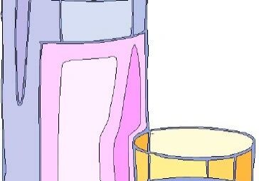 Bottle and glass of water illustration.